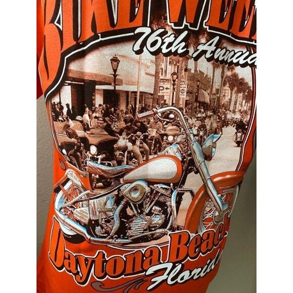DAYTONA BEACH BIKE WEEK 76th Anniversary 2017 Men's Double-Sided Graphic T/S (M) - Picture 6 of 8